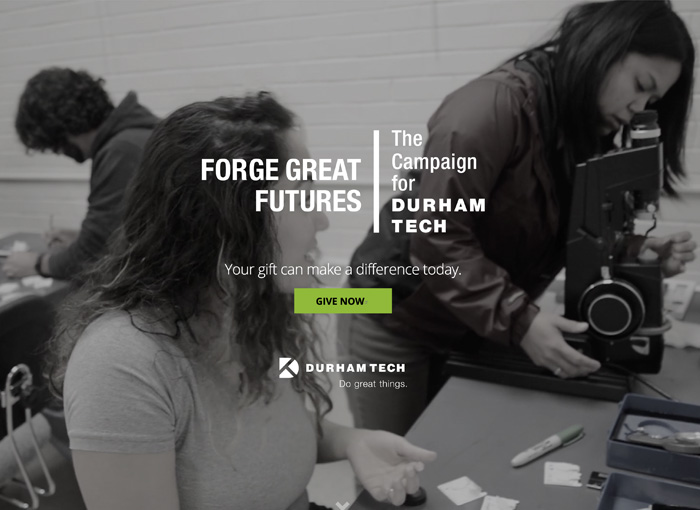 Durham Tech Fall Capital Campaign screenshot